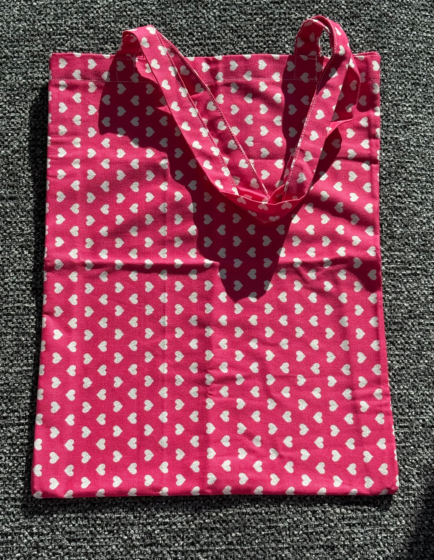 Hot Pink Glitter Heart Tote Bag