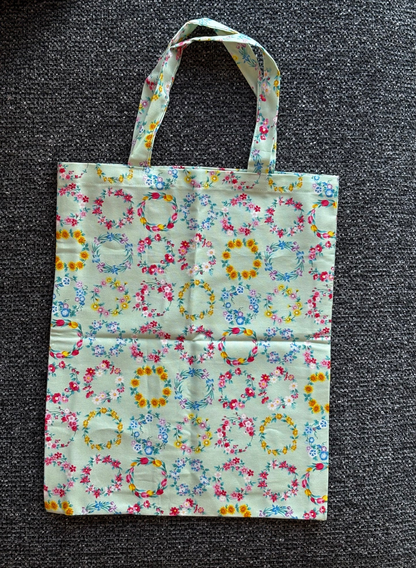 Mint Floral Wreath Tote Bag