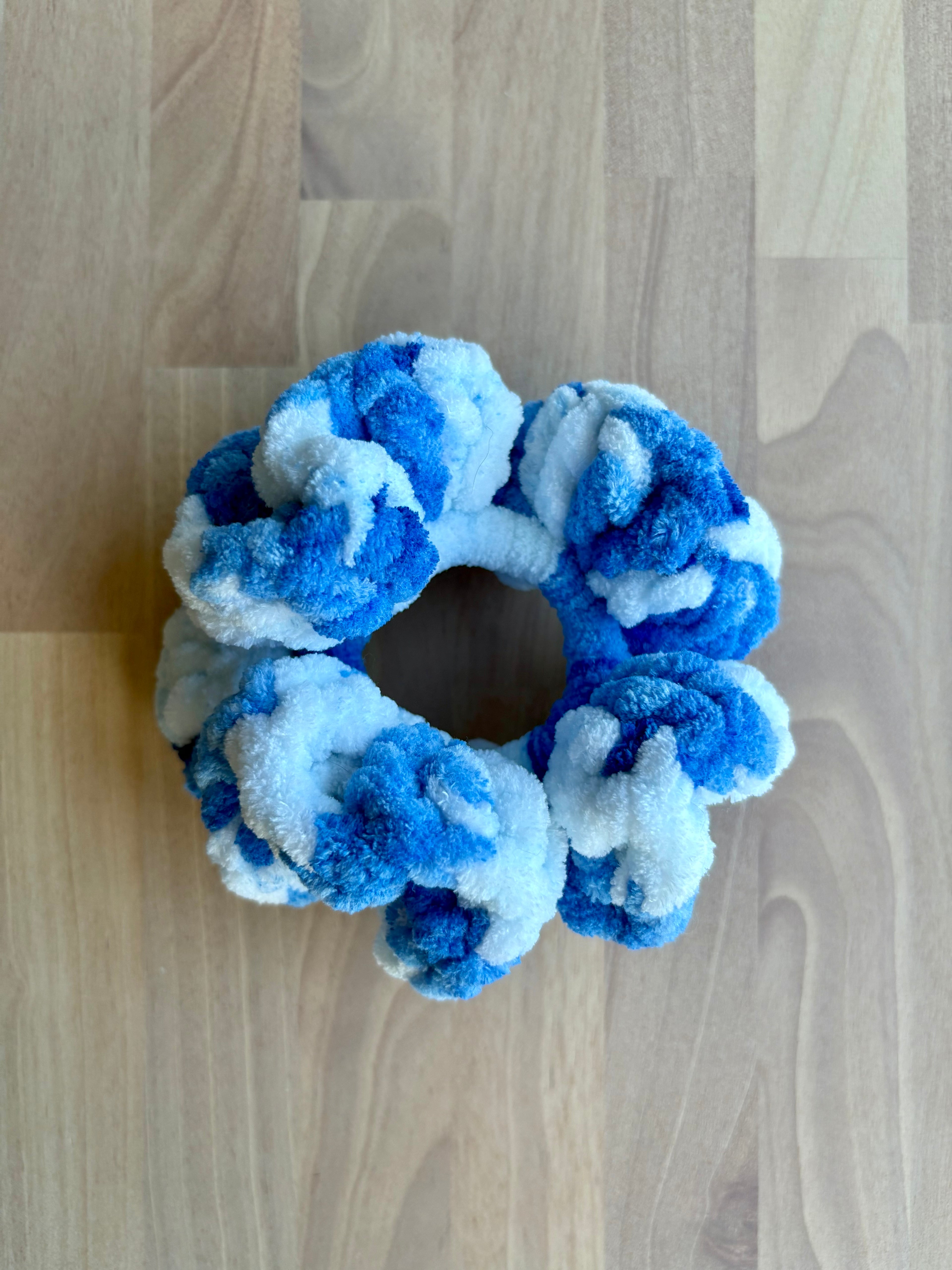 Rain Cloud Crochet Scrunchie