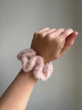 Blush Fluffy Crochet Scrunchie
