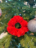Red Velvet Crochet Scrunchie