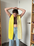 Yellow Fluffy Crochet Ombre Scarf