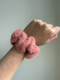 Pink Fluffy Crochet Scrunchie