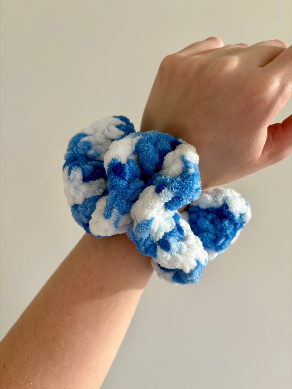 Rain Cloud Crochet Scrunchie