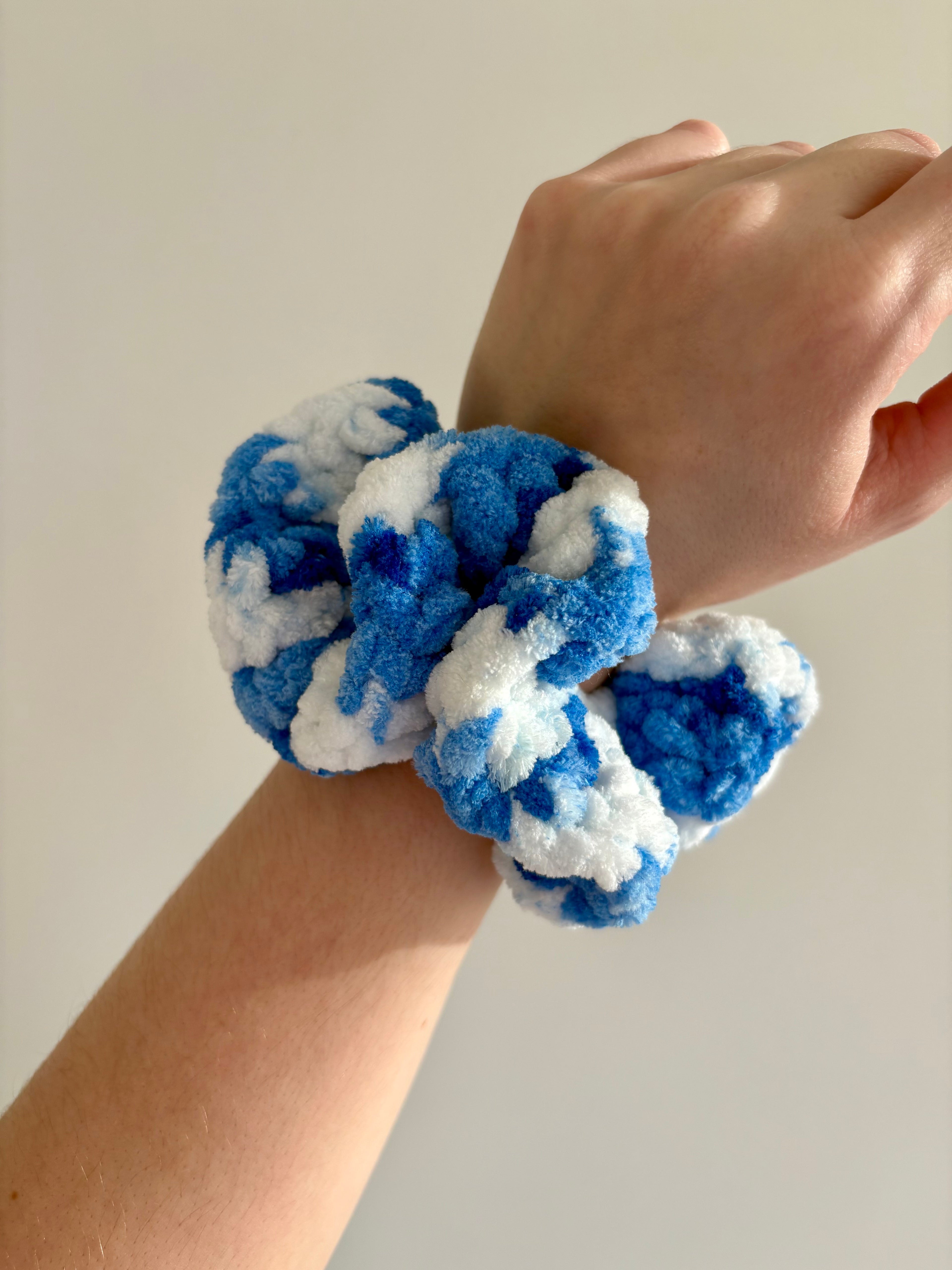 Rain Cloud Crochet Scrunchie