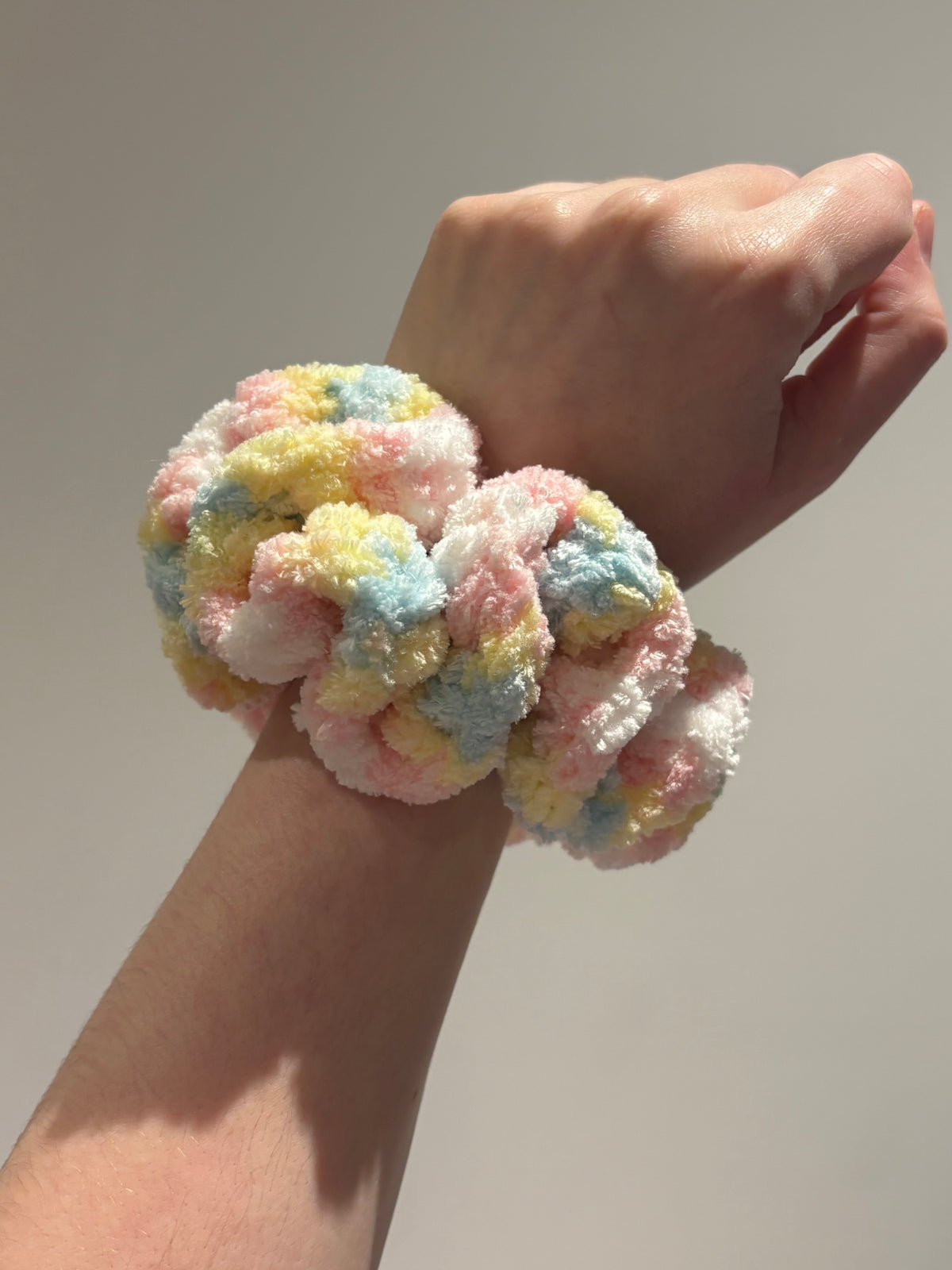Rainbow Sherbet Crochet Scrunchie