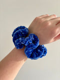 Ocean Velvet Crochet Scrunchie