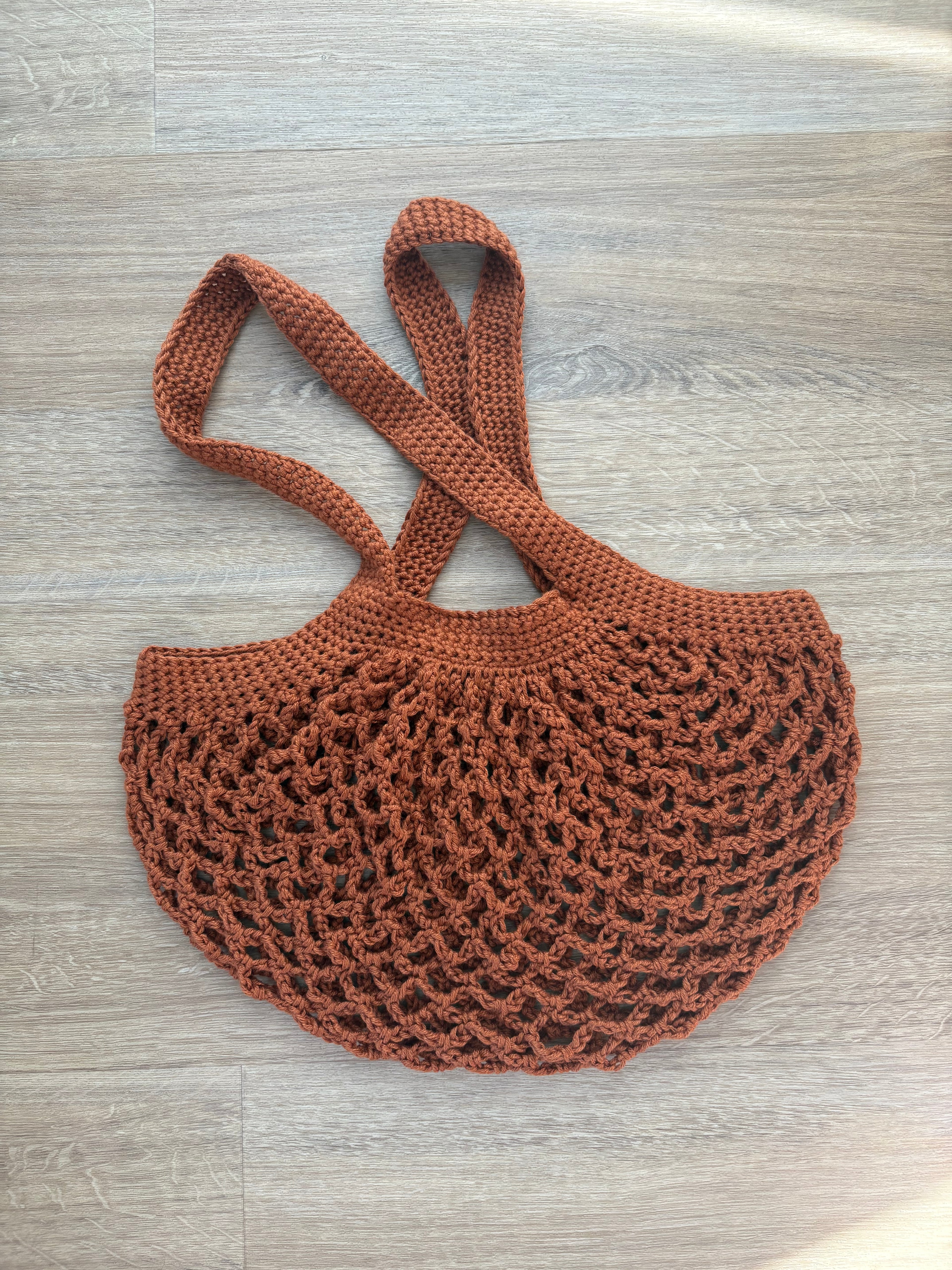 Chocolate Mesh Market Bag