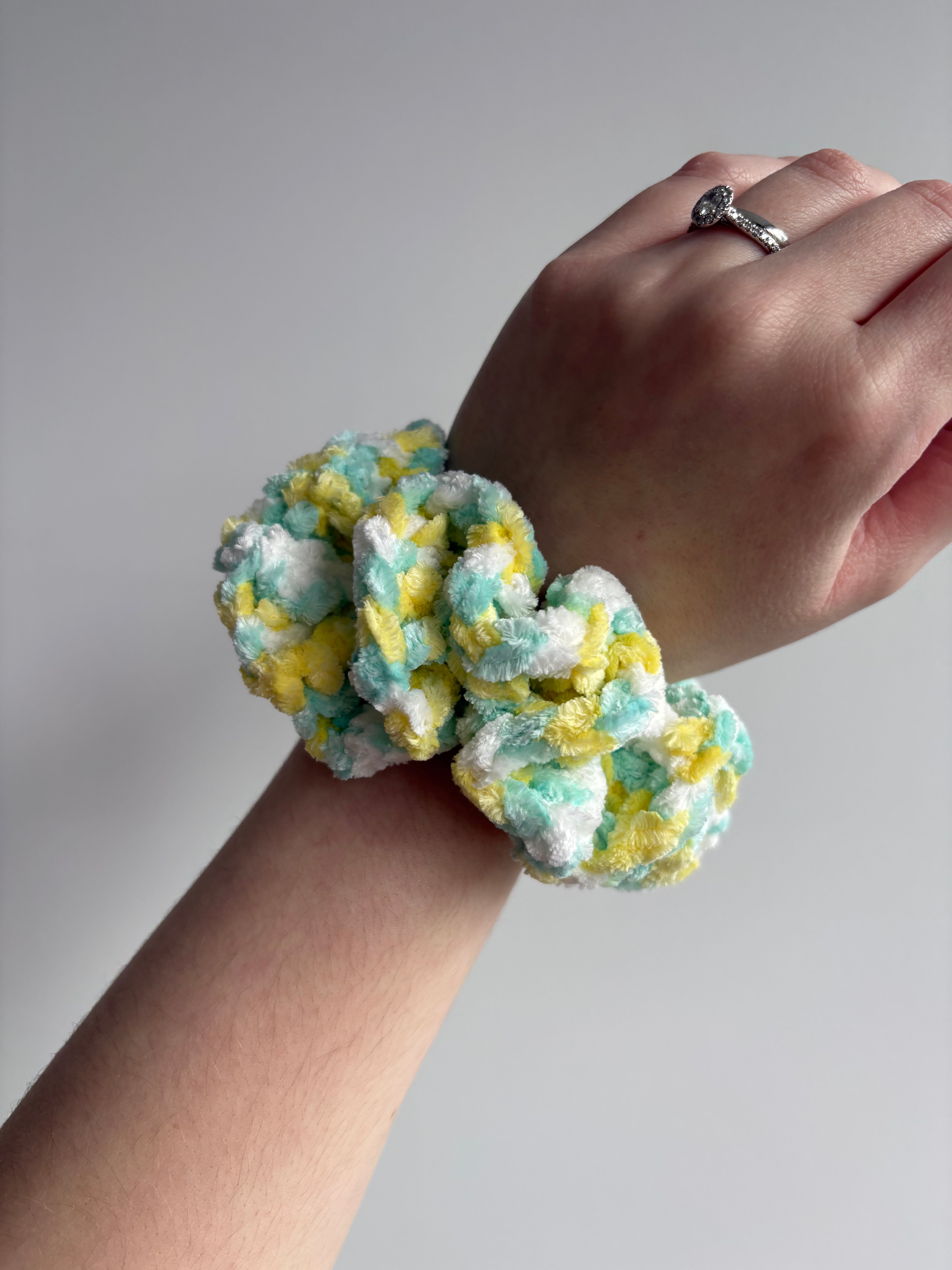 Lemon Lime Crochet Scrunchie
