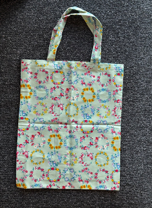 Mint Floral Wreath Tote Bag