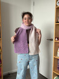 Purple Fluffy Crochet Ombre Scarf