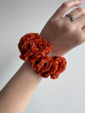 Copper Velvet Crochet Scrunchie