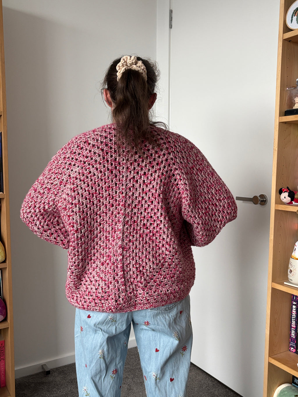 XL Pink Multi Crochet Cardigan