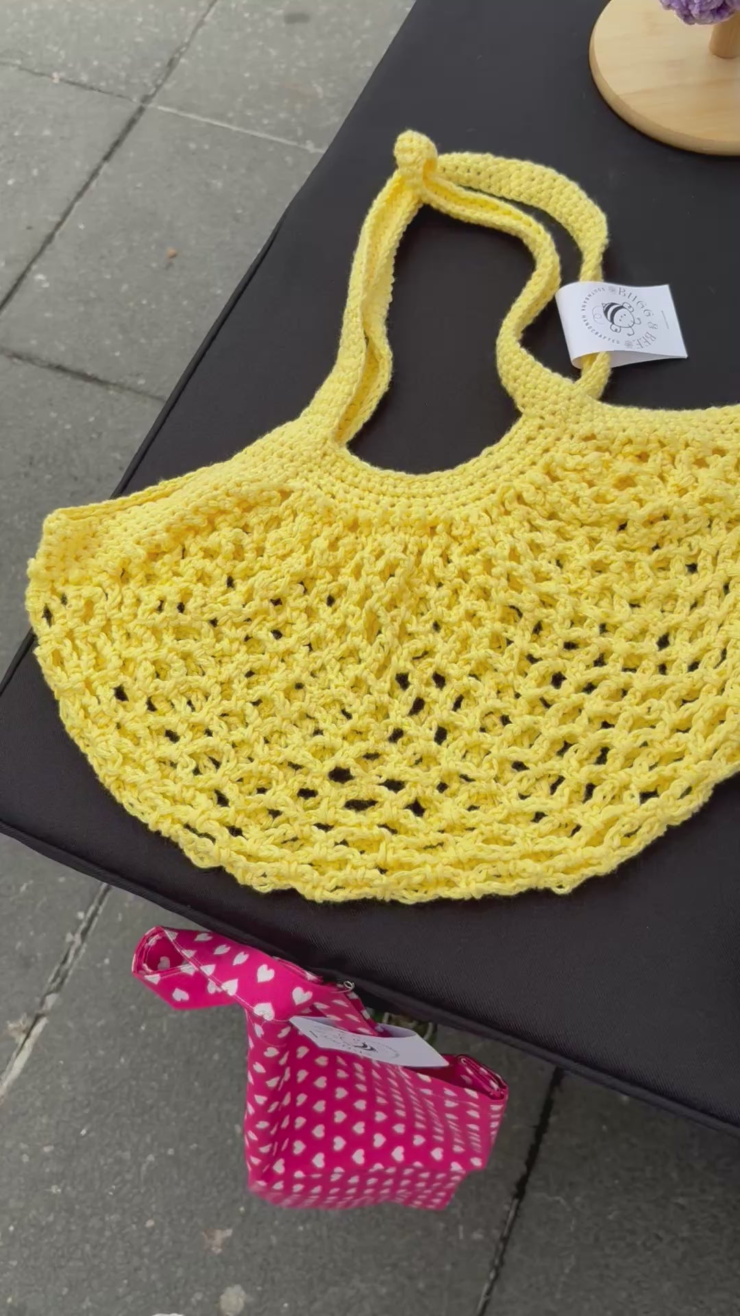 Sunshine Yellow Mesh Market Bag